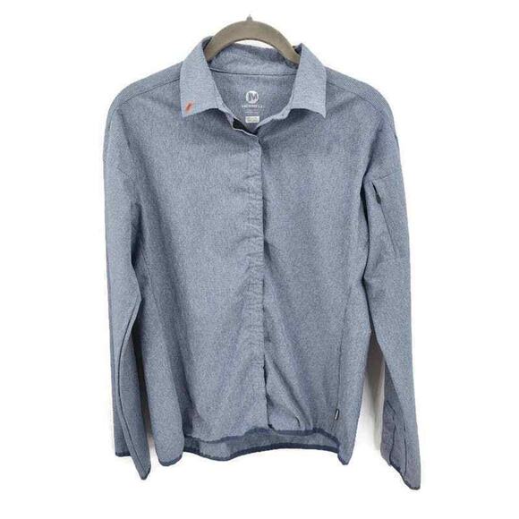 Merrell Men's grayish blue snap up vented athletic shirt in size small - Picture 1 of 5